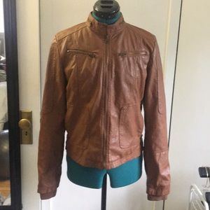 Brown Faux Leather Jacket